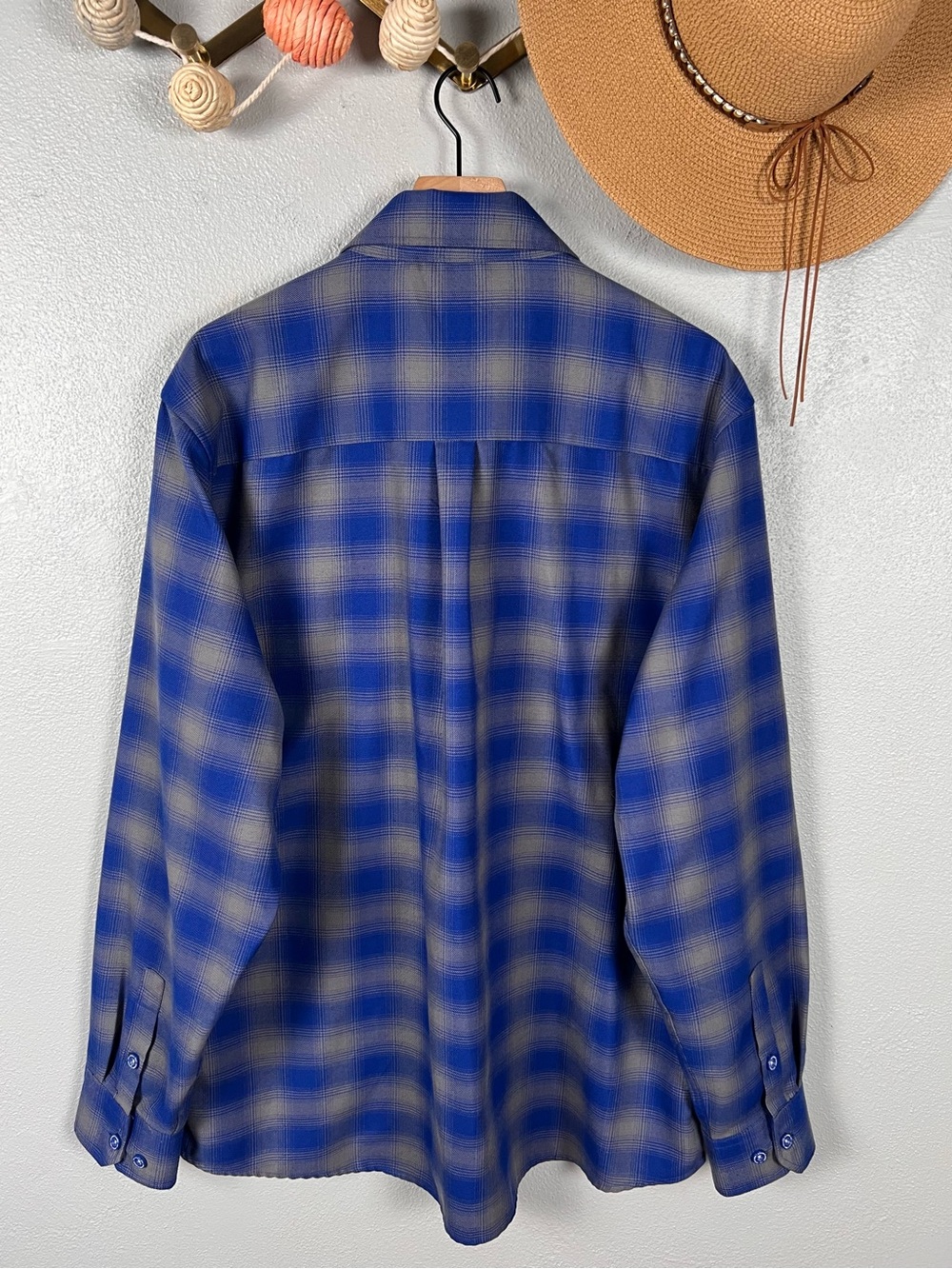 Dixxon Flannel S&S Cycle 65th Anniversary Men's 2X Blue Plaid Pearl Snap Shirt - Picture 4 of 9